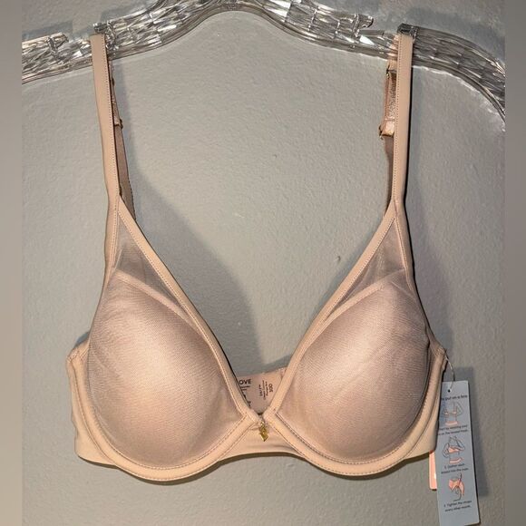 Thirdlove 24/7 Classic Contour Plunge Bra Elegant Nude Bra 30D - Picture 1 of 9